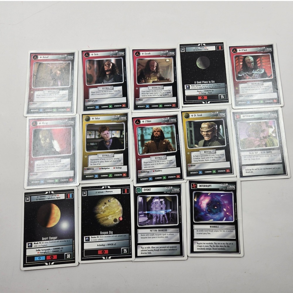 Star Trek The Next Generation CCG Card Lot 14ct 1995 Decipher TNG Vintage
